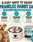 Freeze-Dried Rabbit Ears for Dogs (12-15 Ears) Single-Ingredient Treats, Rawhide-Free Natural Dog Chews with Fur – Novel Protein, Grain-Free, No Additives