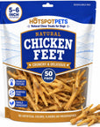 hotspot pets Dehydrated Chicken Feet Dog Treats (25 Count) Single Ingredient Dog Chews, All Natural Long Lasting Snack Sticks for Small & Large Dogs