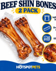hotspot pets Meaty Beef Shin Bone Dog Treats 8” - Made in USA - 2 Count
