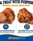 hotspot pets Smoked Ham Knuckles Bone Dog Treat, Made in USA - 3 Pack