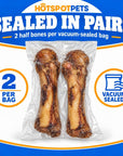 All Natural Smoked Pork Ham Pop Bones for Dogs Made in USA - 2 Count