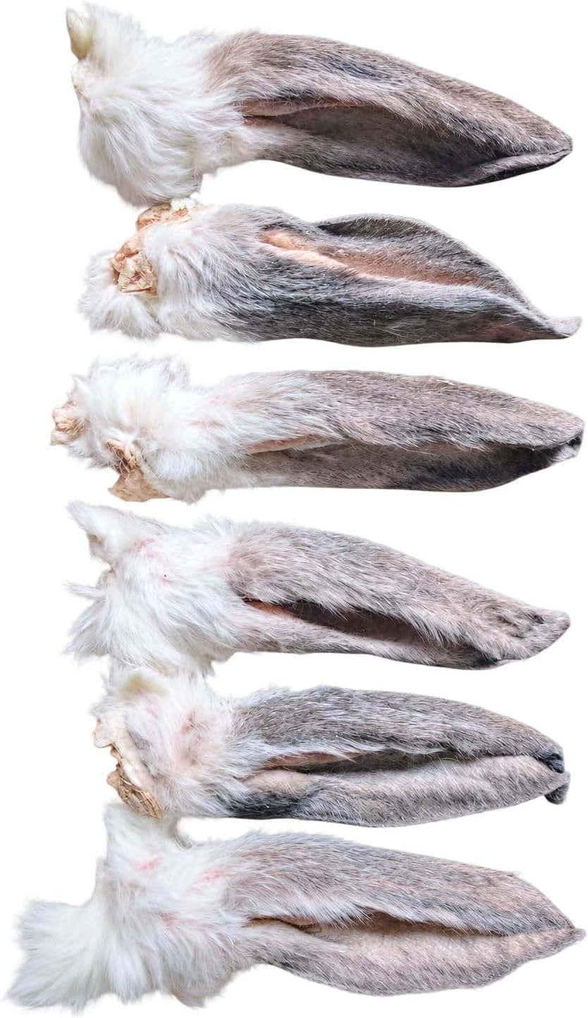 Freeze-Dried Rabbit Ears for Dogs (12-15 Ears) Single-Ingredient Treats, Rawhide-Free Natural Dog Chews with Fur – Novel Protein, Grain-Free, No Additives