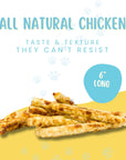 6" Rawhide Alternative Chicken or Beef Flavored Sticks for Small & Medium Dogs