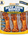 hotspot pets Meaty Beef Shin Bone Dog Treats 8” - Made in USA - 2 Count