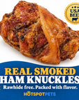 hotspot pets Smoked Ham Knuckles Bone Dog Treat, Made in USA - 3 Pack