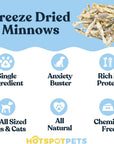 Freeze-Dried Minnows for Cats & Dogs – 100% Natural Single Ingredient Snack – High Protein, Grain-Free, Raw Diet Dog Treats – Omega-3 Fish – No Additives or Preservatives Minnows for Cats (2 Ounce)