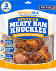 hotspot pets Smoked Ham Knuckles Bone Dog Treat, Made in USA - 3 Pack