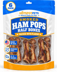 All Natural Smoked Pork Ham Pop Bones for Dogs Made in USA - 2 Count
