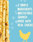 6" Rawhide Alternative Chicken or Beef Flavored Sticks for Small & Medium Dogs