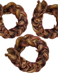 4" Braided Bully Stick Rings for Small, Medium & Large Dogs - Aggressive Chewers