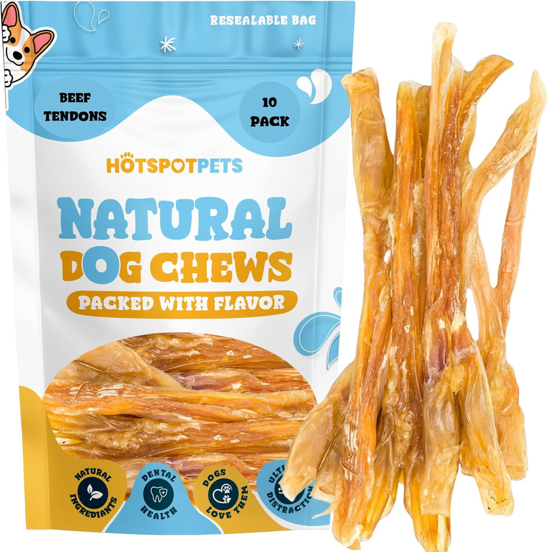 6" to 8" Beef Tendon Chews for Dogs