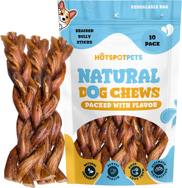6" Braided Bully Sticks for Small & Medium Dogs
