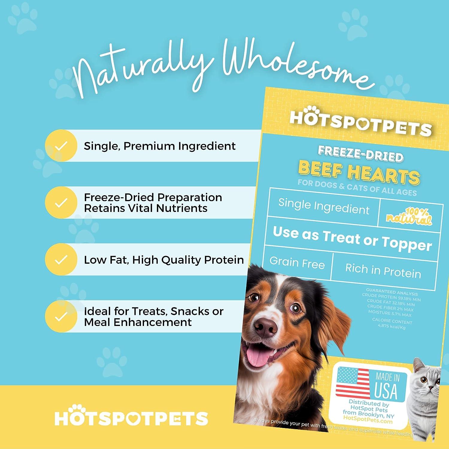 Freeze Dried Beef Hearts for Dogs & Cats | Freeze Dried Treats at HotSpot Pets