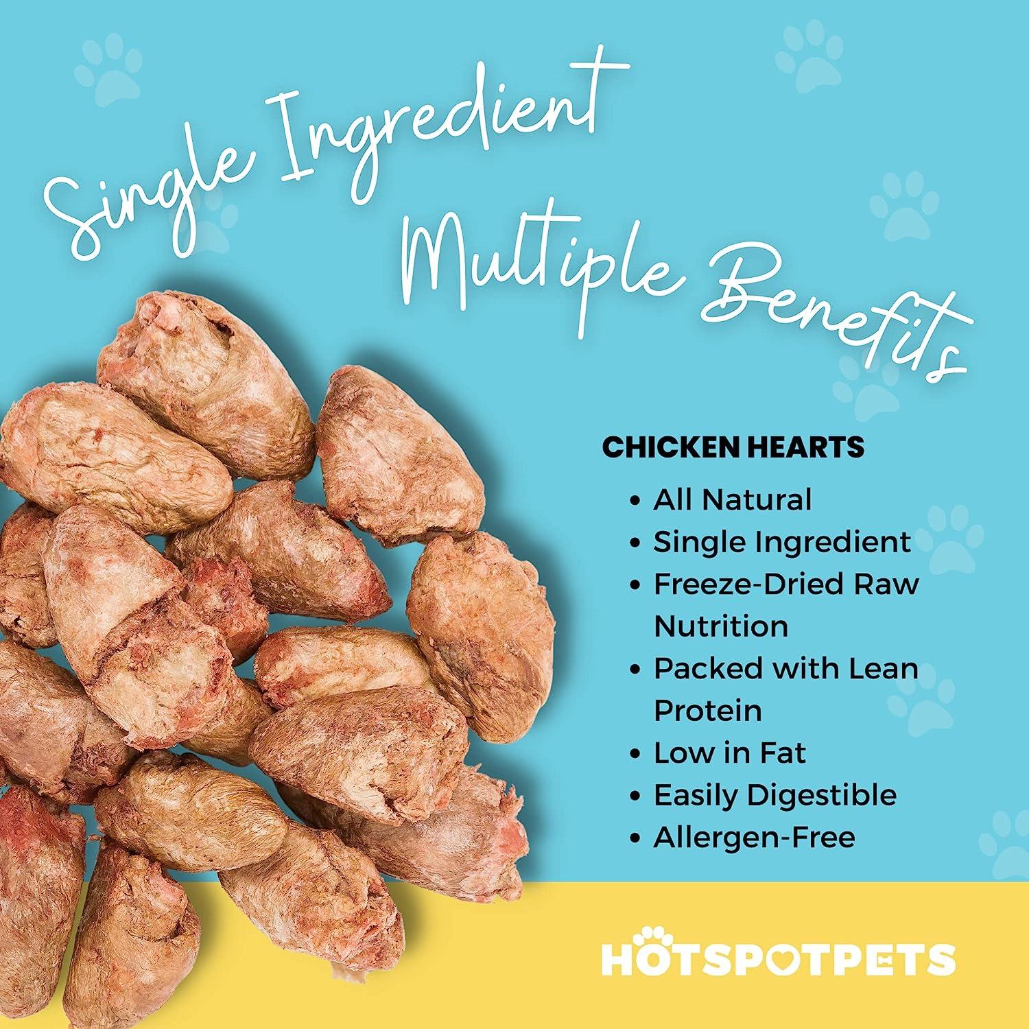 Freeze Dried Chicken Hearts for Dogs & Cats | Freeze Dried Treats at HotSpot Pets