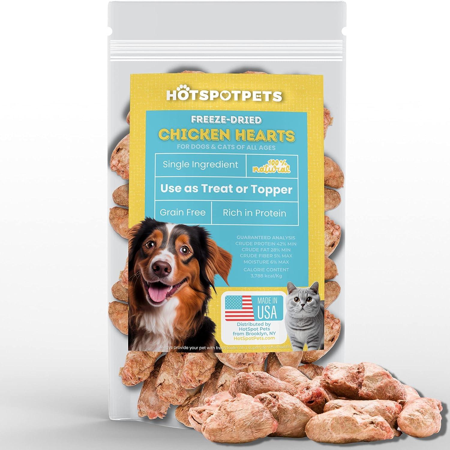 Freeze Dried Chicken Hearts for Dogs &amp; Cats | Freeze Dried Treats at HotSpot Pets