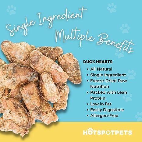Freeze Dried Duck Hearts for Dogs & Cats | Freeze Dried Treats at HotSpot Pets