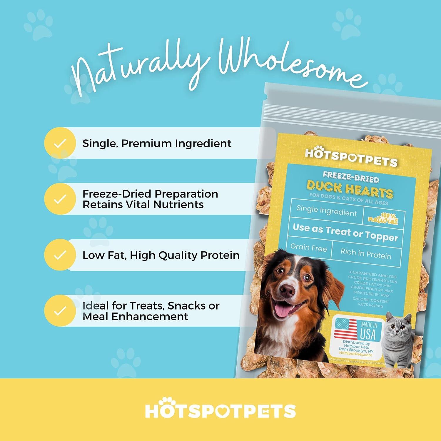 Freeze Dried Duck Hearts for Dogs & Cats | Freeze Dried Treats at HotSpot Pets