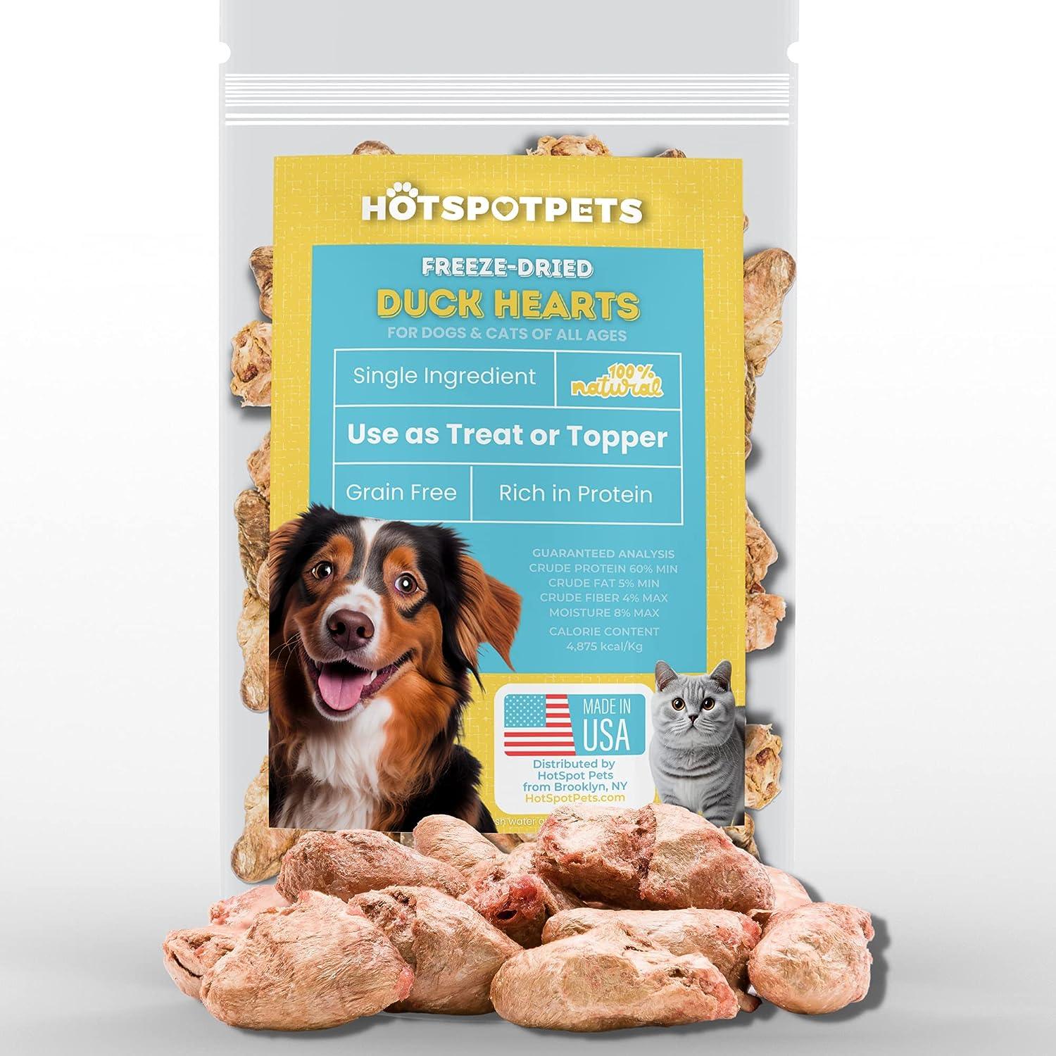Freeze Dried Duck Hearts for Dogs &amp; Cats | Freeze Dried Treats at HotSpot Pets