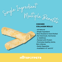 10" Chicken Collagen Rolls for Large & Extra Large Dogs | Collagen Chews at HotSpot Pets