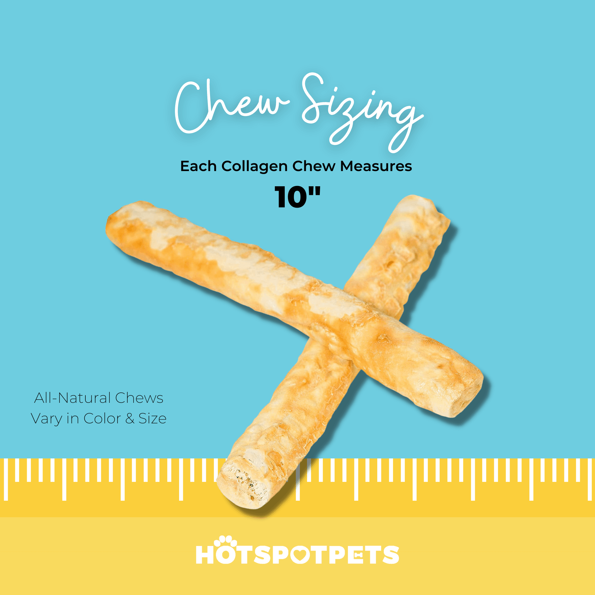 10" Chicken Collagen Rolls for Large & Extra Large Dogs | Collagen Chews at HotSpot Pets