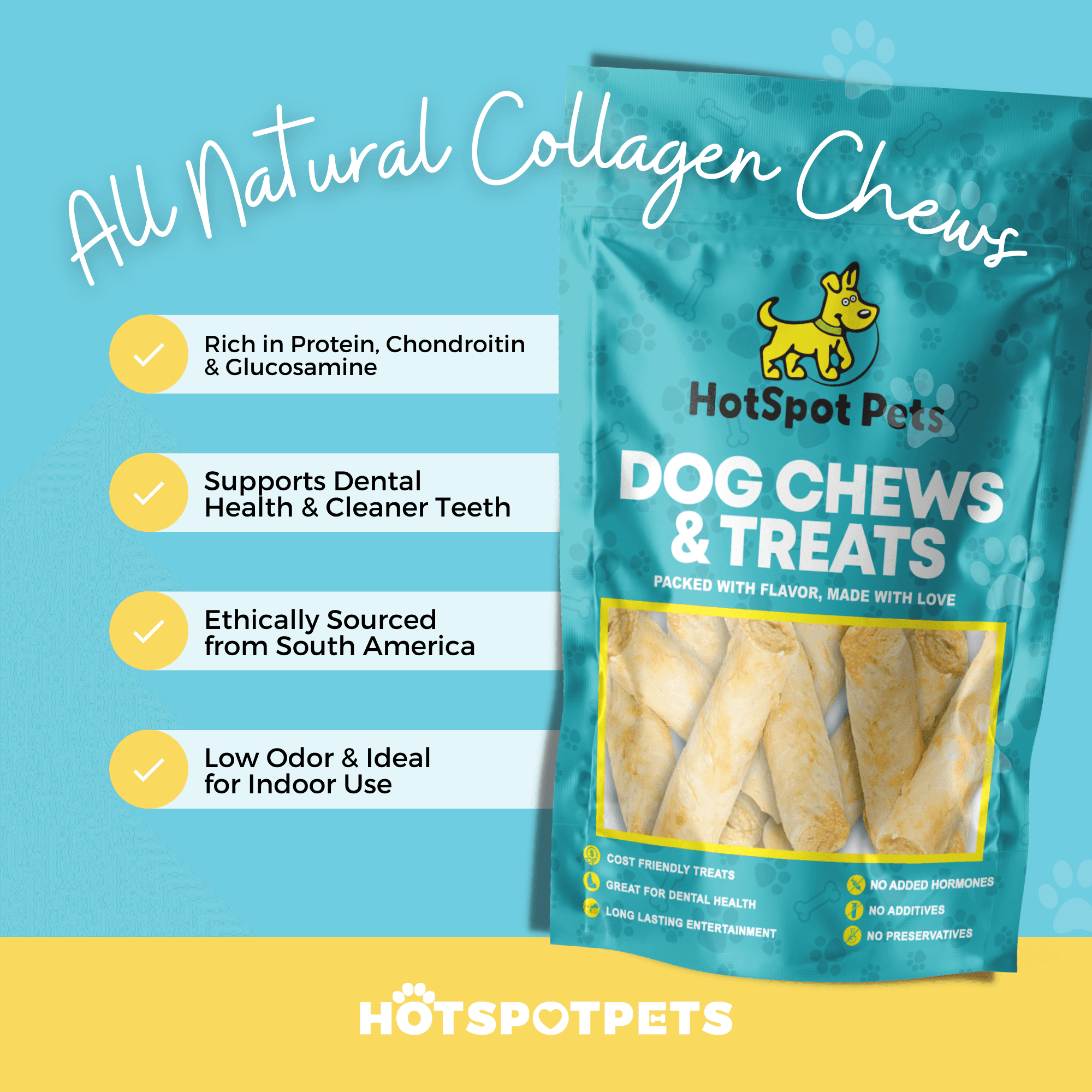 10&quot; Chicken Collagen Rolls for Large &amp; Extra Large Dogs | Collagen Chews at HotSpot Pets