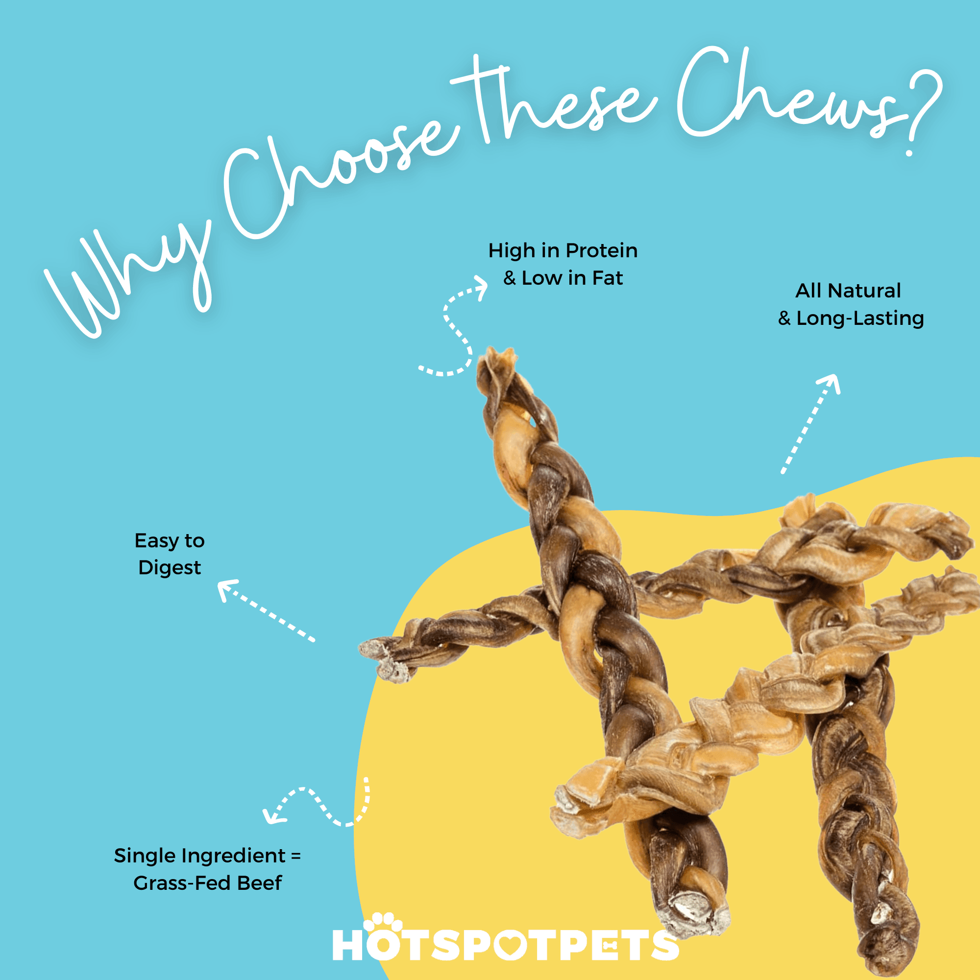 12" Braided Bully Sticks for Large & Extra Large Dogs | Bully Sticks at HotSpot Pets