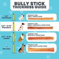 12" Standard Bully Sticks for Large & Extra Large Dogs | Bully Sticks at HotSpot Pets