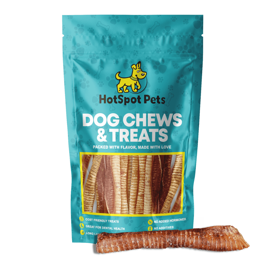 12" Whole Beef Trachea Tube Chews for Large & X-Large Dogs | Trachea Chews at HotSpot Pets