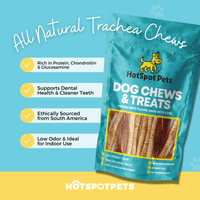12" Whole Beef Trachea Tube Chews for Large & X-Large Dogs | Trachea Chews at HotSpot Pets