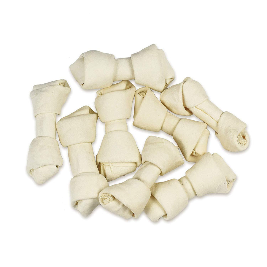 4" Knotted Rawhide Bones for Small Dogs | Rawhide Chews at HotSpot Pets