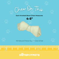 4" Knotted Rawhide Bones for Small Dogs | Rawhide Chews at HotSpot Pets