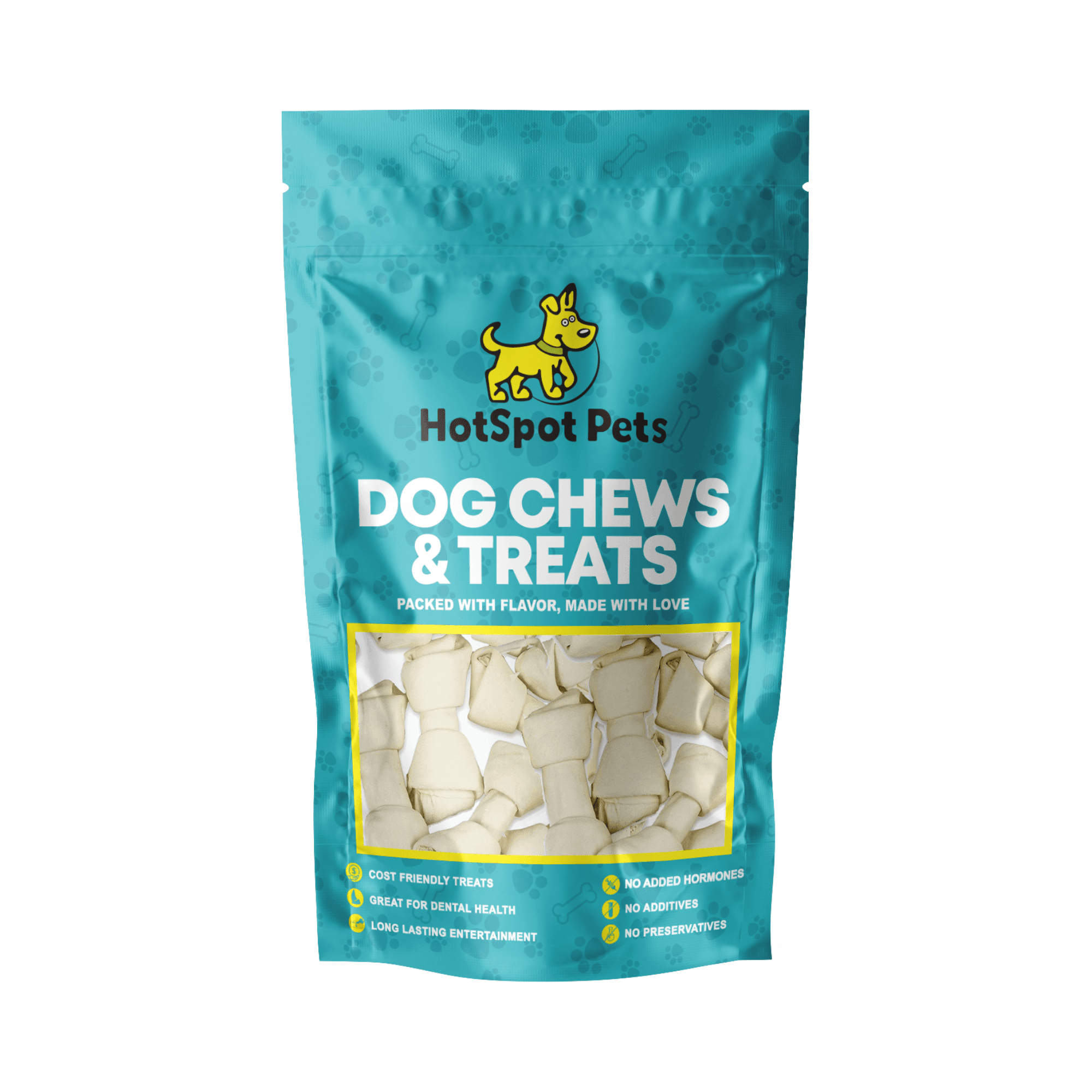 4&quot; Knotted Rawhide Bones for Small Dogs | Rawhide Chews at HotSpot Pets