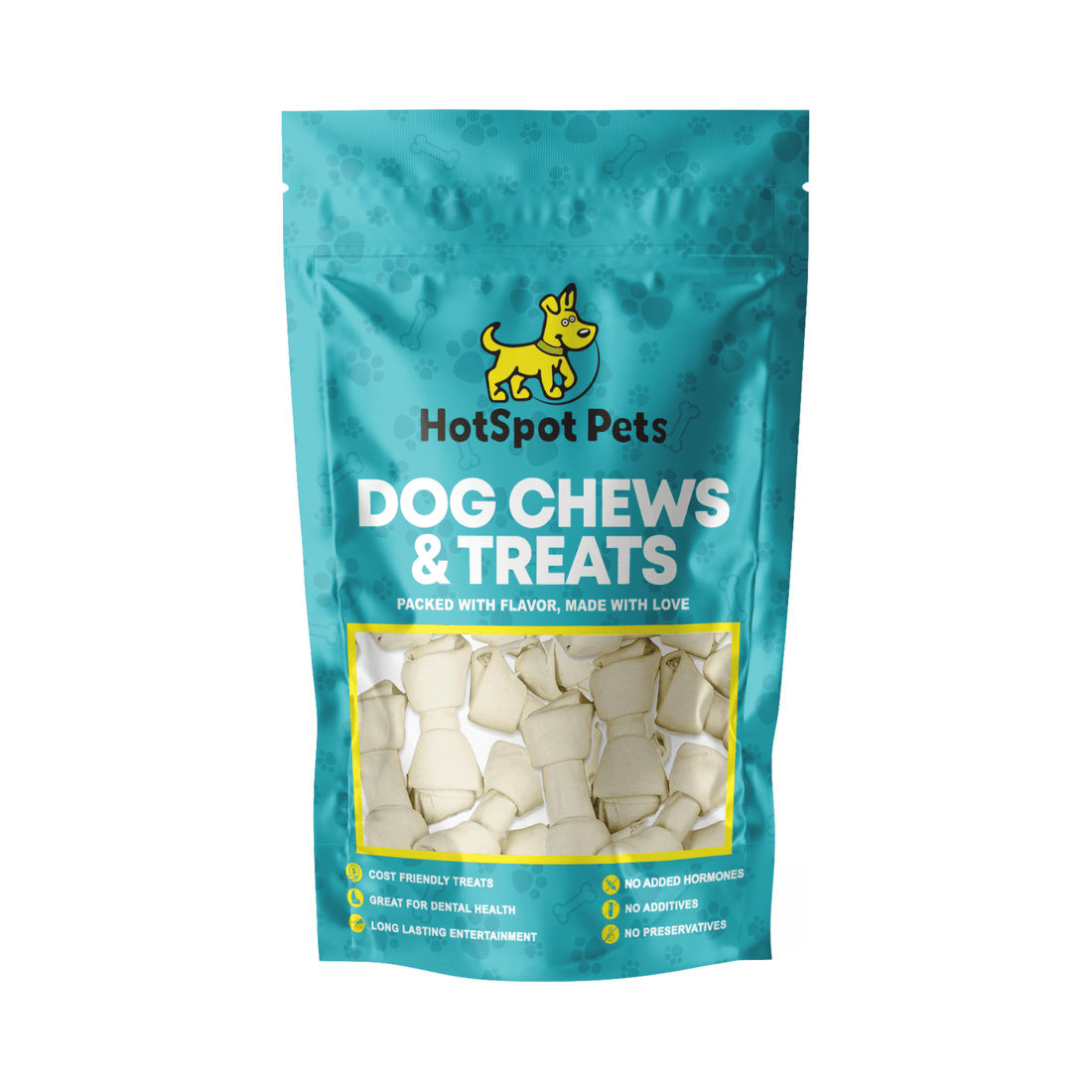 4" Knotted Rawhide Bones for Small Dogs | Rawhide Chews at HotSpot Pets