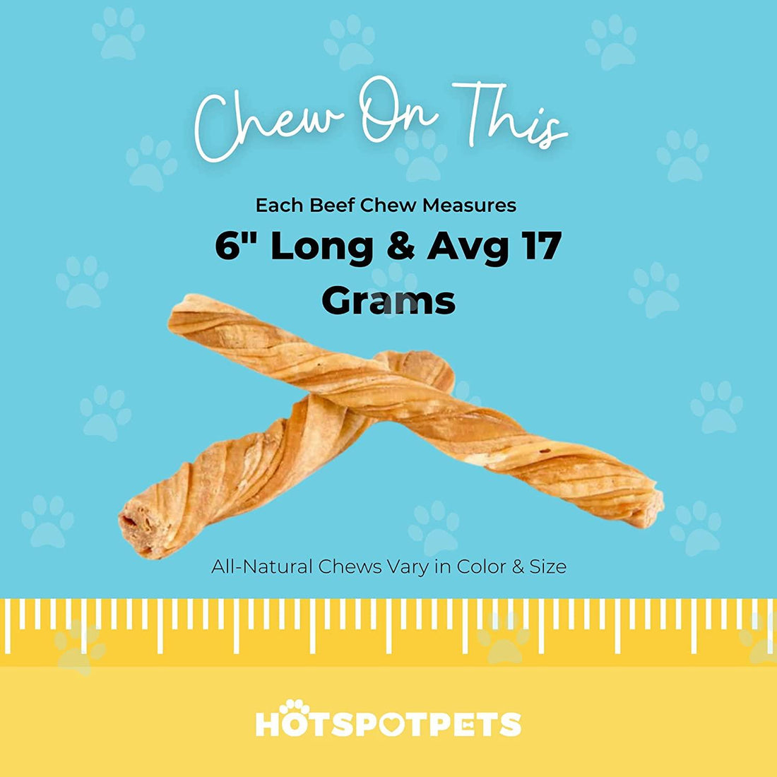 6" Inch Beef Tripe Twists for Small & Medium Dogs | Beef Tripe Twists at HotSpot Pets