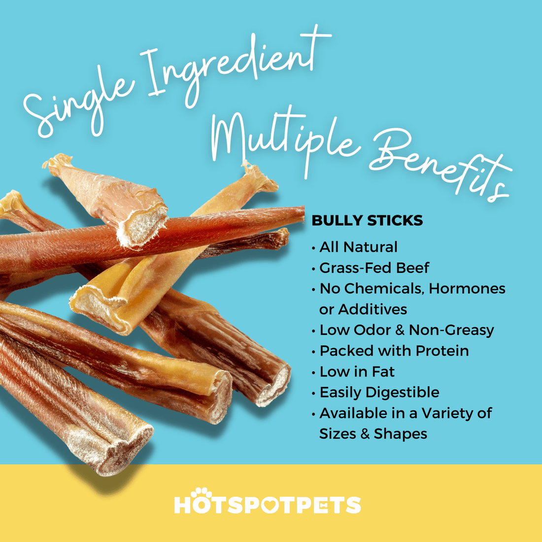 6" Jumbo Bully Sticks for Small & Medium Dogs | Bully Sticks at HotSpot Pets