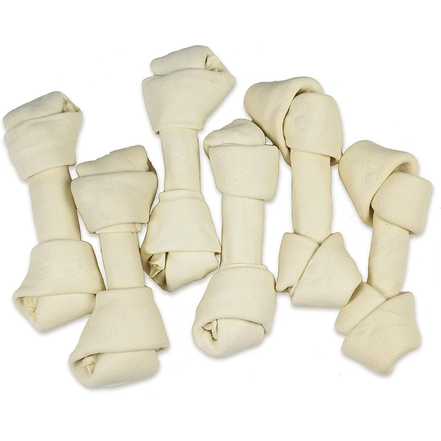 6" to 7 Inch Knotted Rawhide Bones | Rawhide Chews at HotSpot Pets