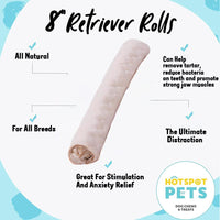 8" Rawhide Rolls for Medium & Large Dogs | Rawhide Chews at HotSpot Pets