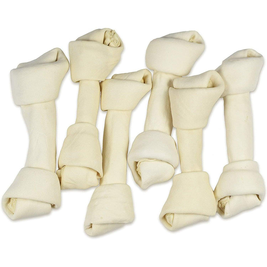 9" Inch Knotted Rawhide Bones for Large Dogs | Rawhide Chews at HotSpot Pets