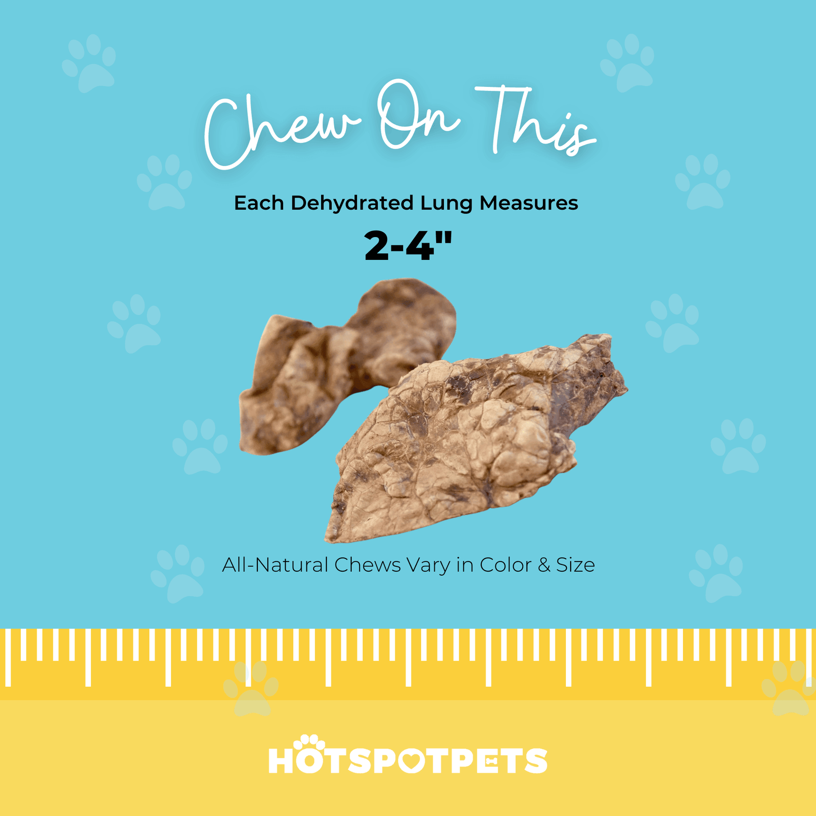 All-Natural Roasted Beef Lung Treats for Dogs from HotSpot Pets 💙🐶🦴📦💛