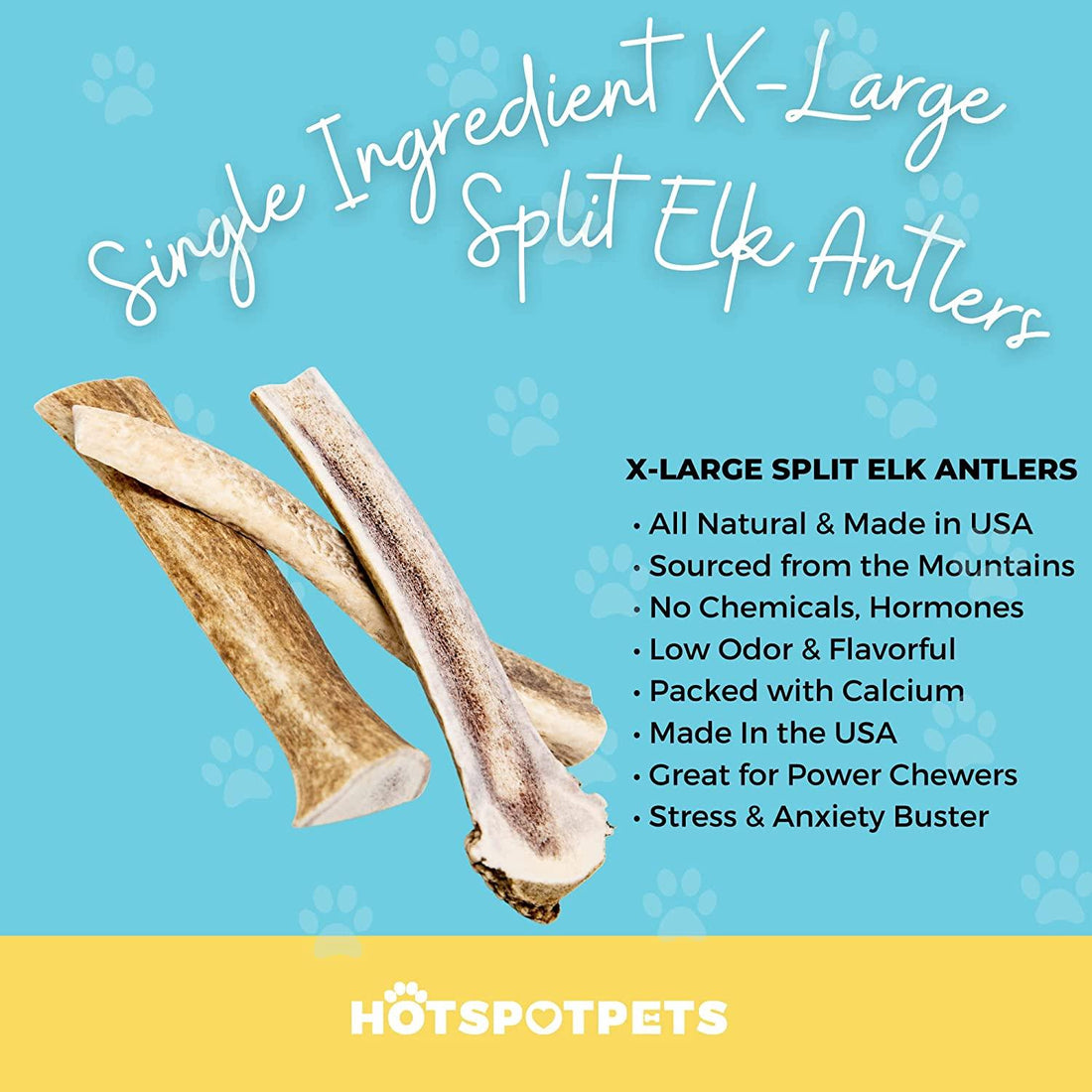 Split Elk Antlers for for Extra Large Dogs | Elk Antlers at HotSpot Pets